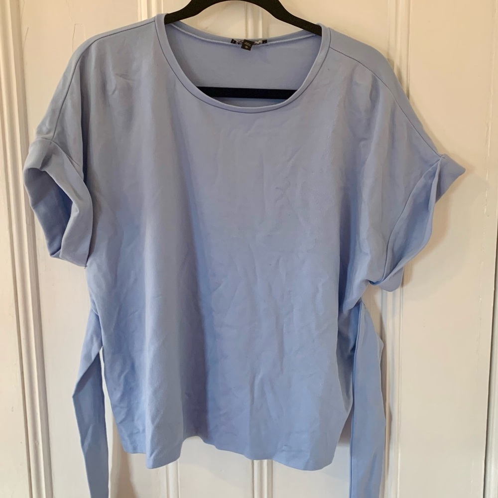 Express Baby Blue Tie Back Blouse Size M